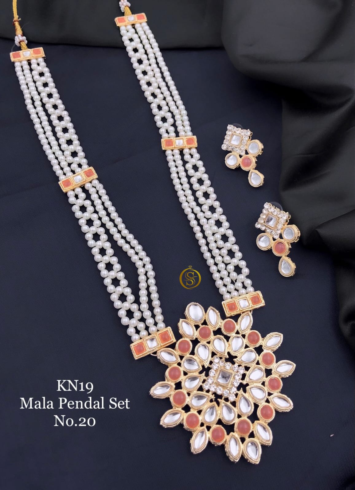 Kn 19 Kundan Pearl Mala Pendal Set Wholesale Shop In Surat
